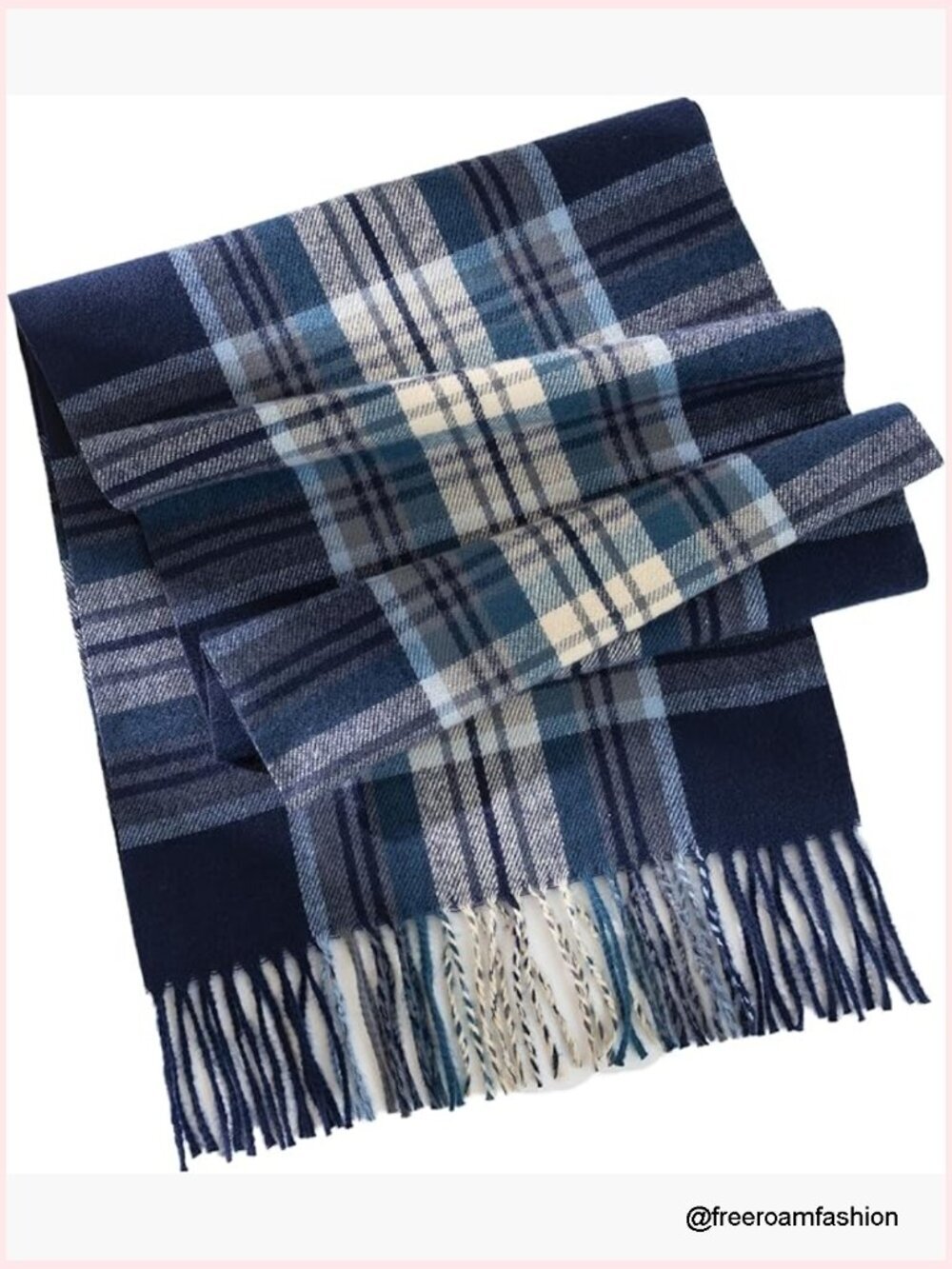 Long Plaid Scarf for Women Men Winter Fall Warm Tassels Big Grid Soft Tartan